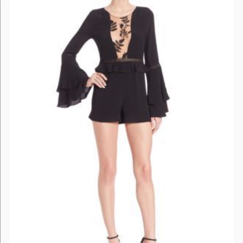 For love & lemons emelia ruffle sleeve romper